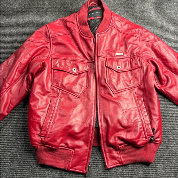 Sean John Red Leather Jacket - Picture 1 of 9